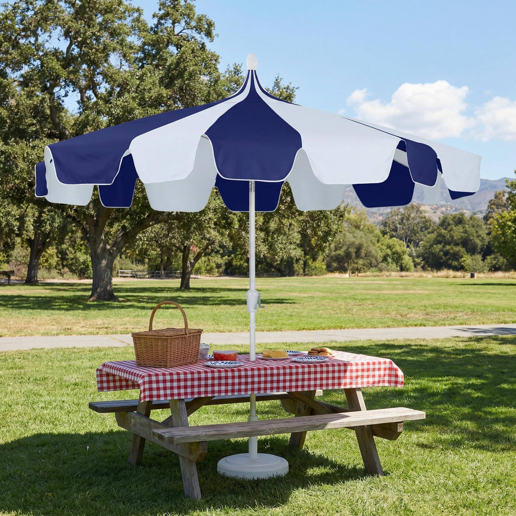 Alt View 9. Mondawe - 10 ft. Pagoda Patio Umbrella with Crank Lift and Tilt Adjustable - Navy Blue.
