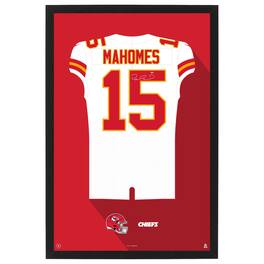 Sporticulture - Patrick Mahomes Kansas City Chiefs Away Jersey Framed Art Print - White
