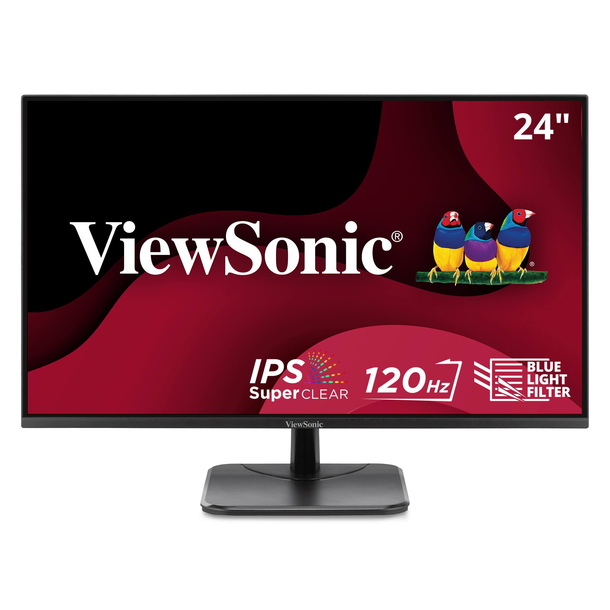 ViewSonic - Refurbished Excellent - VA2456A-MHD 24 Inch IPS 1080p Monitor with 120Hz (CR) - Black