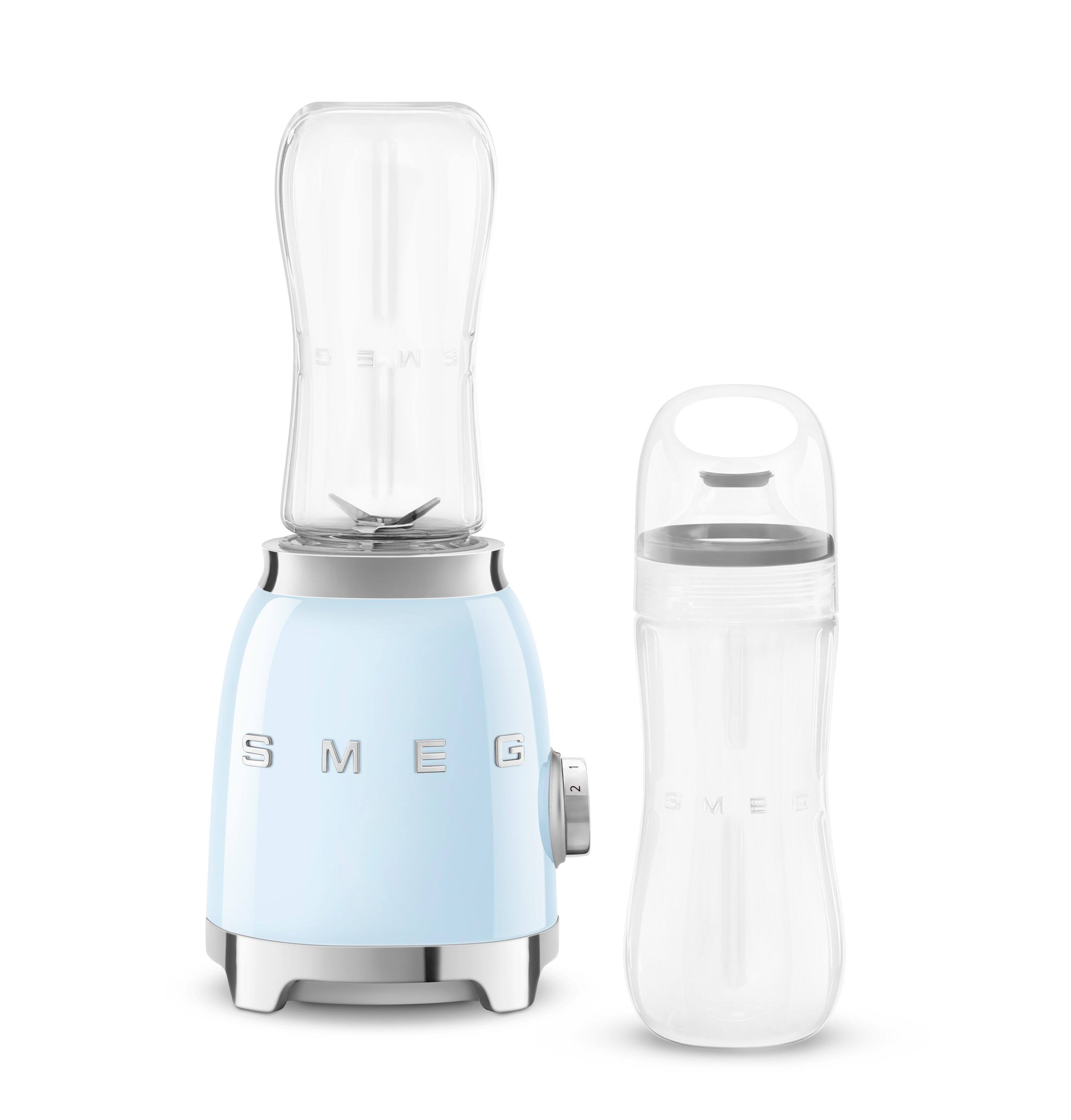 Left. SMEG - SMEG PBF01 Personal 2-Speed Single-Serve Blender, 20 oz - Pastel Blue.