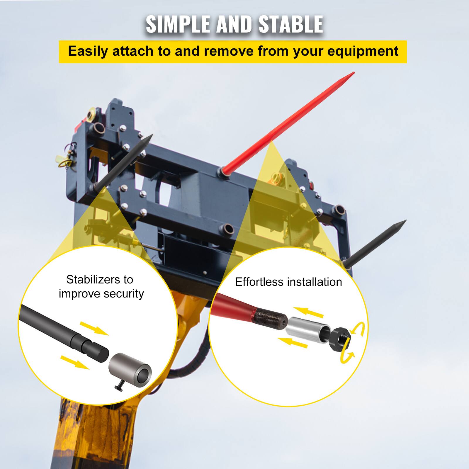 SIMPLE AND STABLE  
Easily attach to and remove from your equipment  

Stabilizers to improve security  

Effortless installation