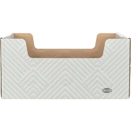 TRIXIE - Cardboard Cat Scratching Box with Peek-a-Boo Openings & Double-Sided Scratcher - Brown/White