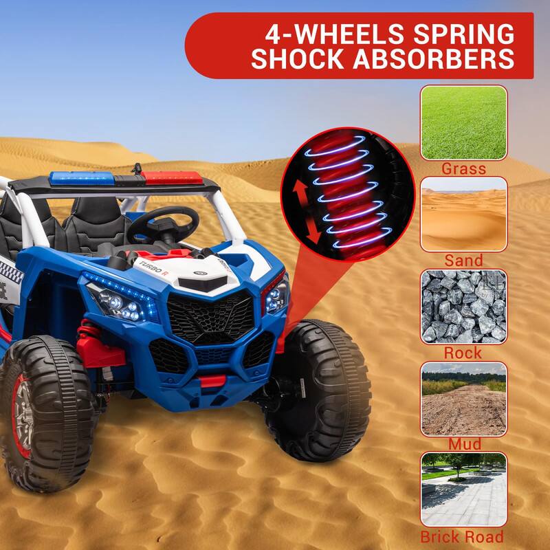 4-WHEELS SPRING SHOCK ABSORBERS

Grass  
Sand  
Rock  
Mud  
Brick Road