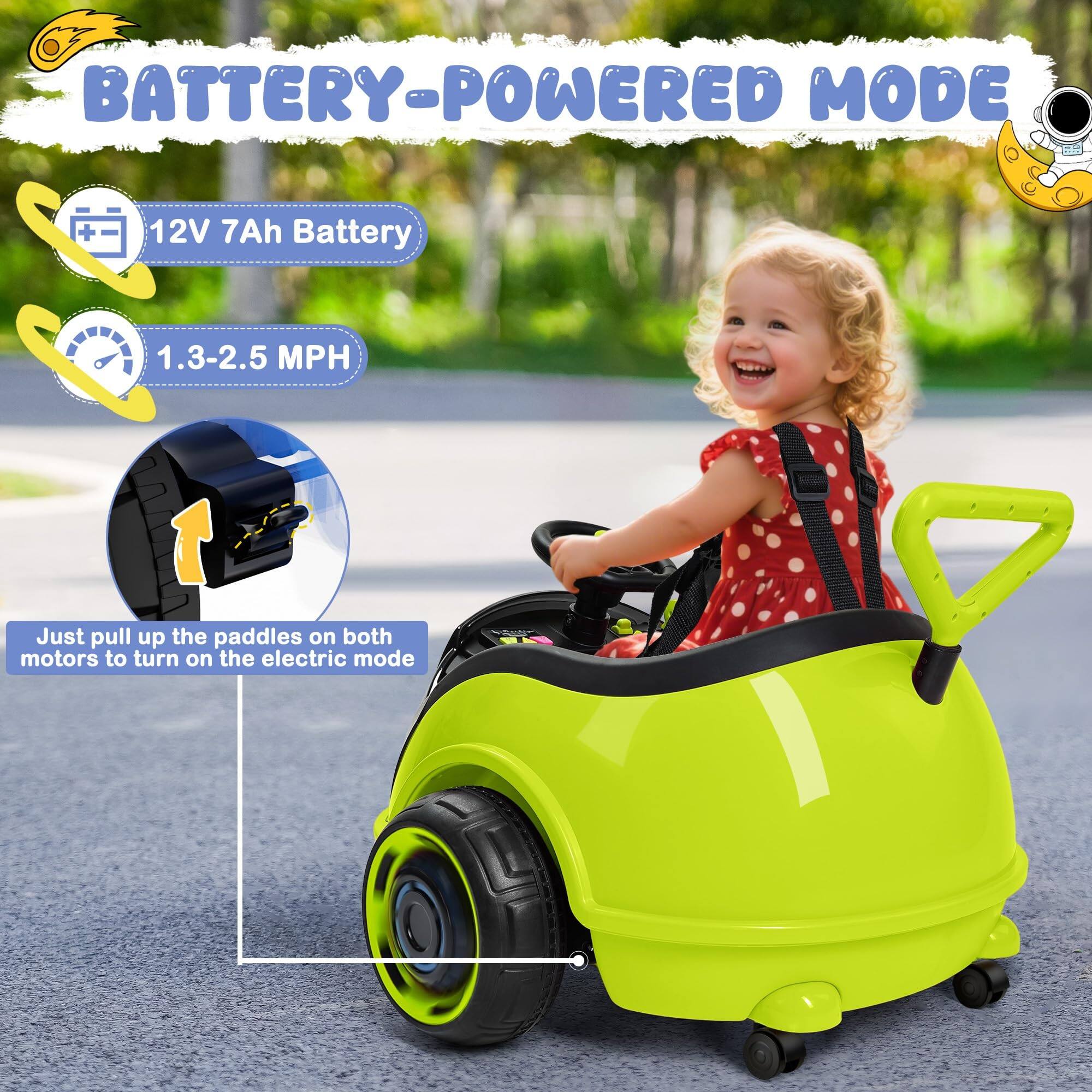 BATTERY-POWERED MODE

12V 7Ah Battery

1.3-2.5 MPH

Just pull up the paddles on both motors to turn on the electric mode
