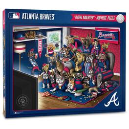 YouTheFan - Atlanta Braves Purebred Fans 18'' x 24'' A Real Nailbiter 500-Piece Puzzle - Multicolor