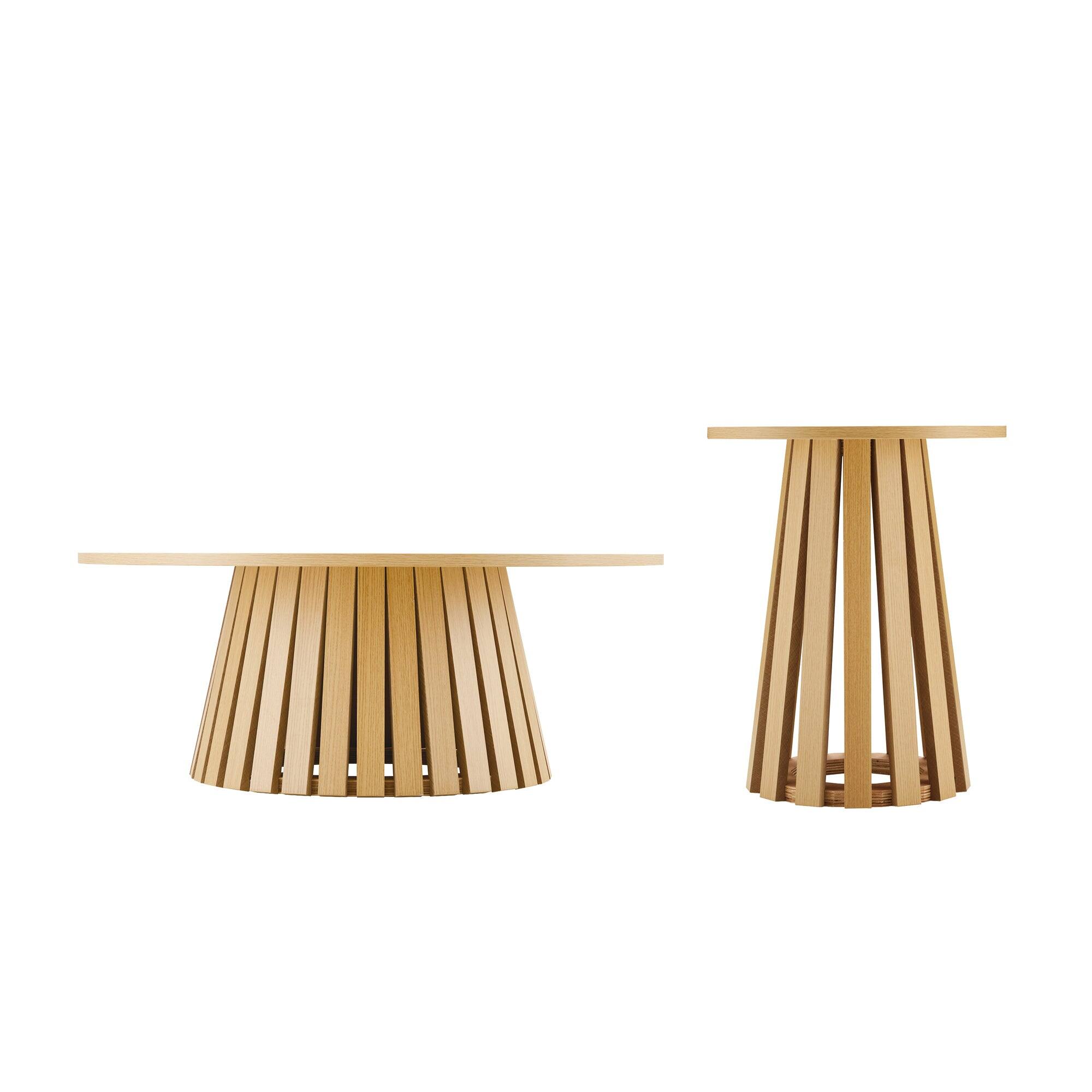 Front. Manhattan Comfort - Layla Scandinavian Modern 2-Piece Coffee Table & End Table Set - Light Oak.