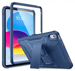 VIKESI - Protective Case for iPad (A16) 11–inch & iPad 10th Gen 10.9 –inch – Shockproof Design with Built-in Screen Guard - Navy Blue