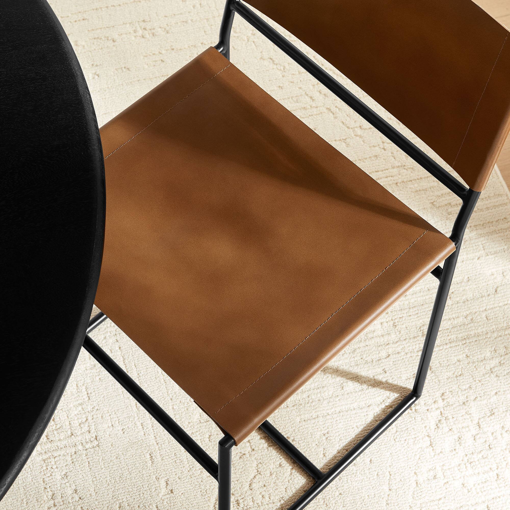Alt View 5. Modway - Thatcher Leather and Metal Dining Chair by Modway - Brown.