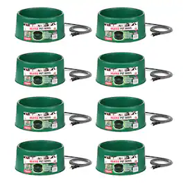 Farm Innovators - 1.5 Gal 60 Watt Electric Heated Pet Water Bowl, (8 Pack) - Green