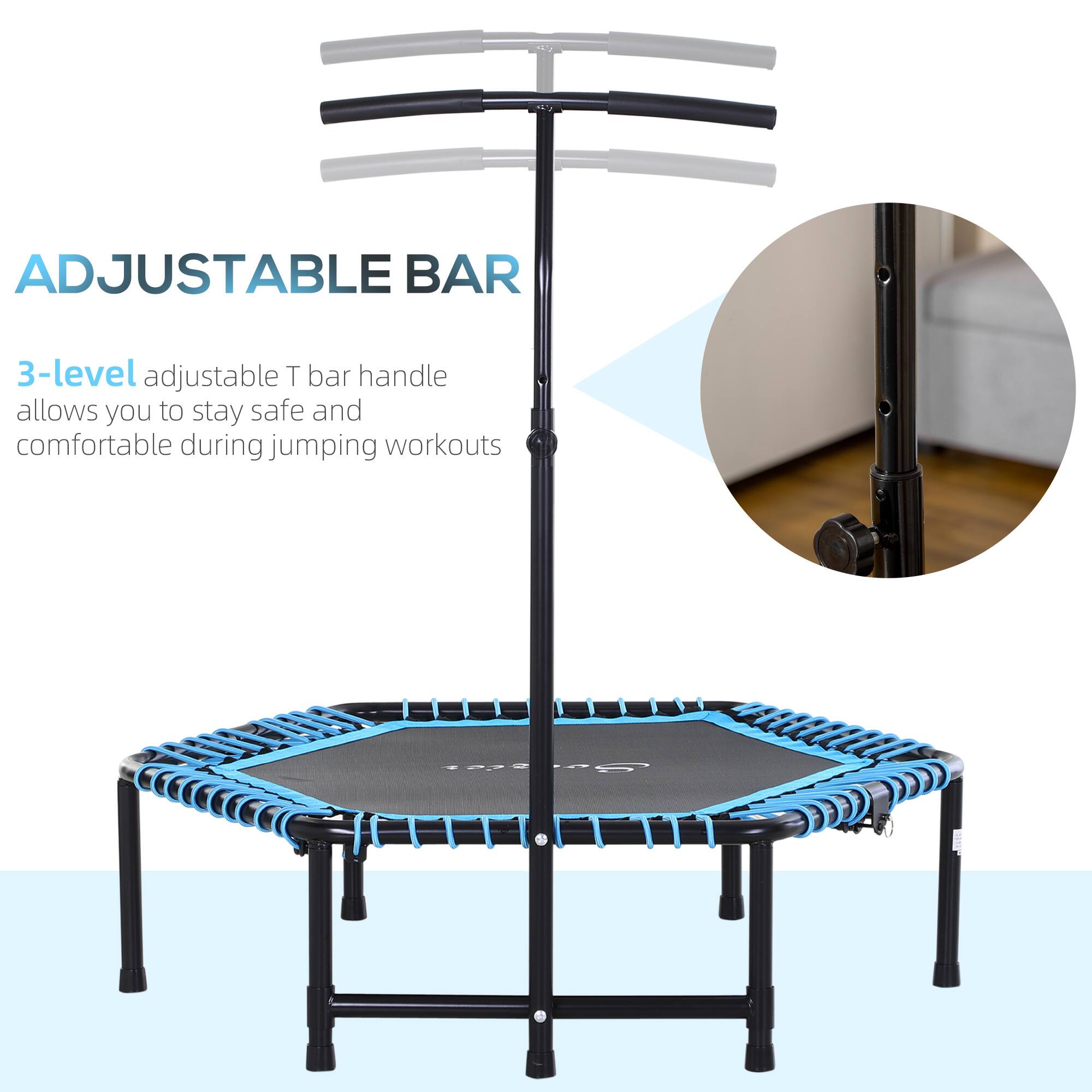 ADJUSTABLE BAR

3-level adjustable T bar handle allows you to stay safe and comfortable during jumping workouts