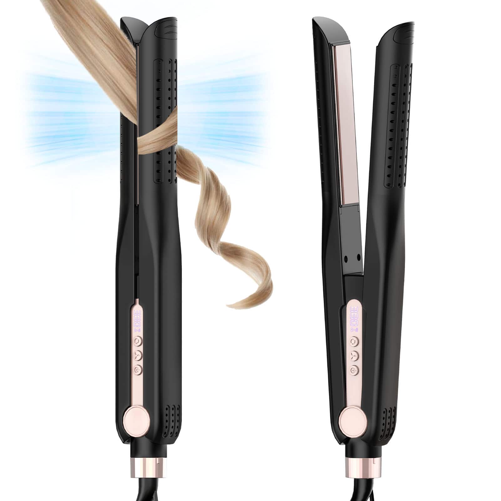 Front. SKIMI - SKIMI Airflow Styler, Titanium Flat Iron Hair Straightener, Professional Curling Iron with Cooling Air Vents to Lock in.