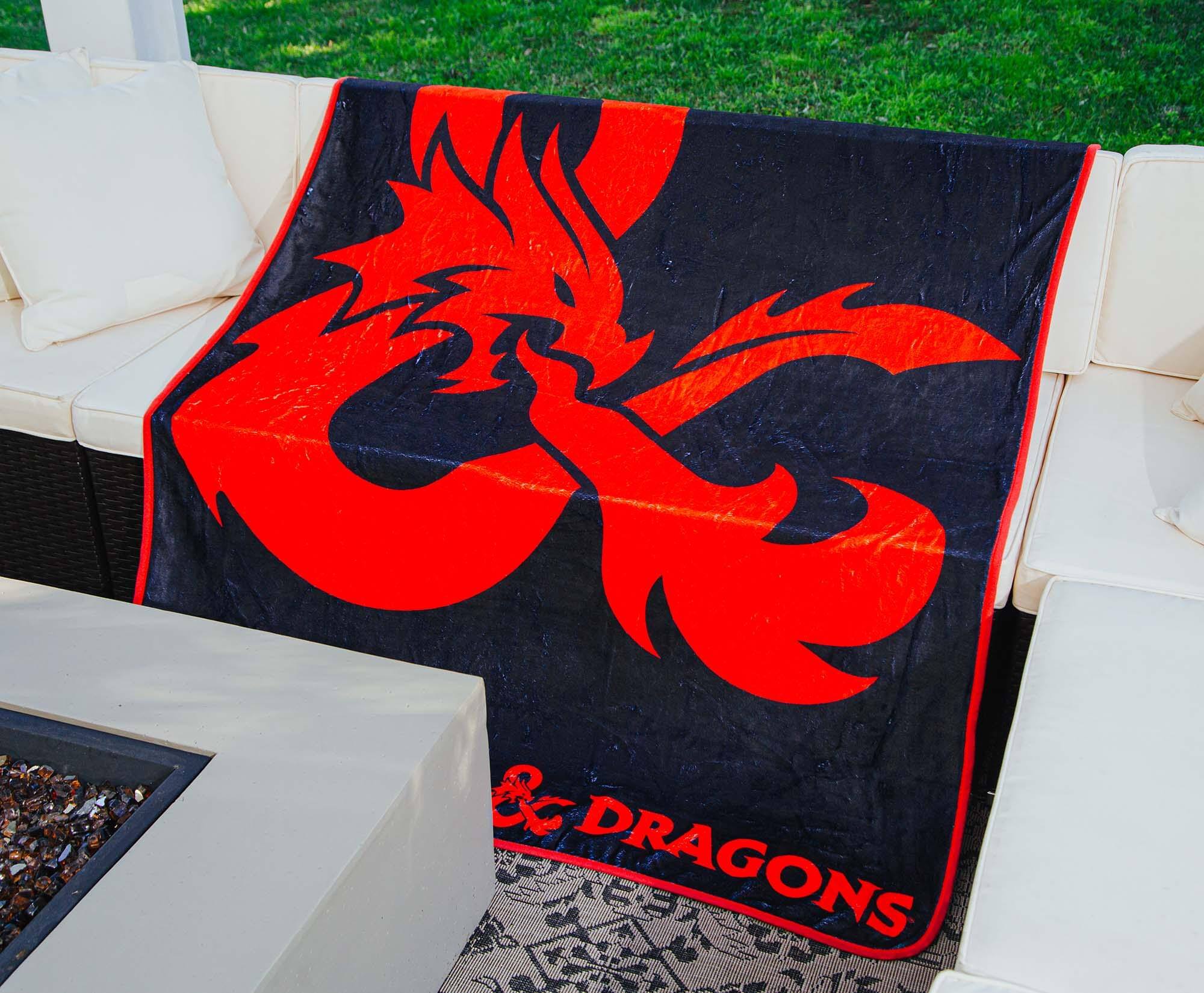 Alt View 5. Surreal Entertainment - Dungeons & Dragons Logo Fleece Throw Blanket | 45 x 60 Inches - Red.