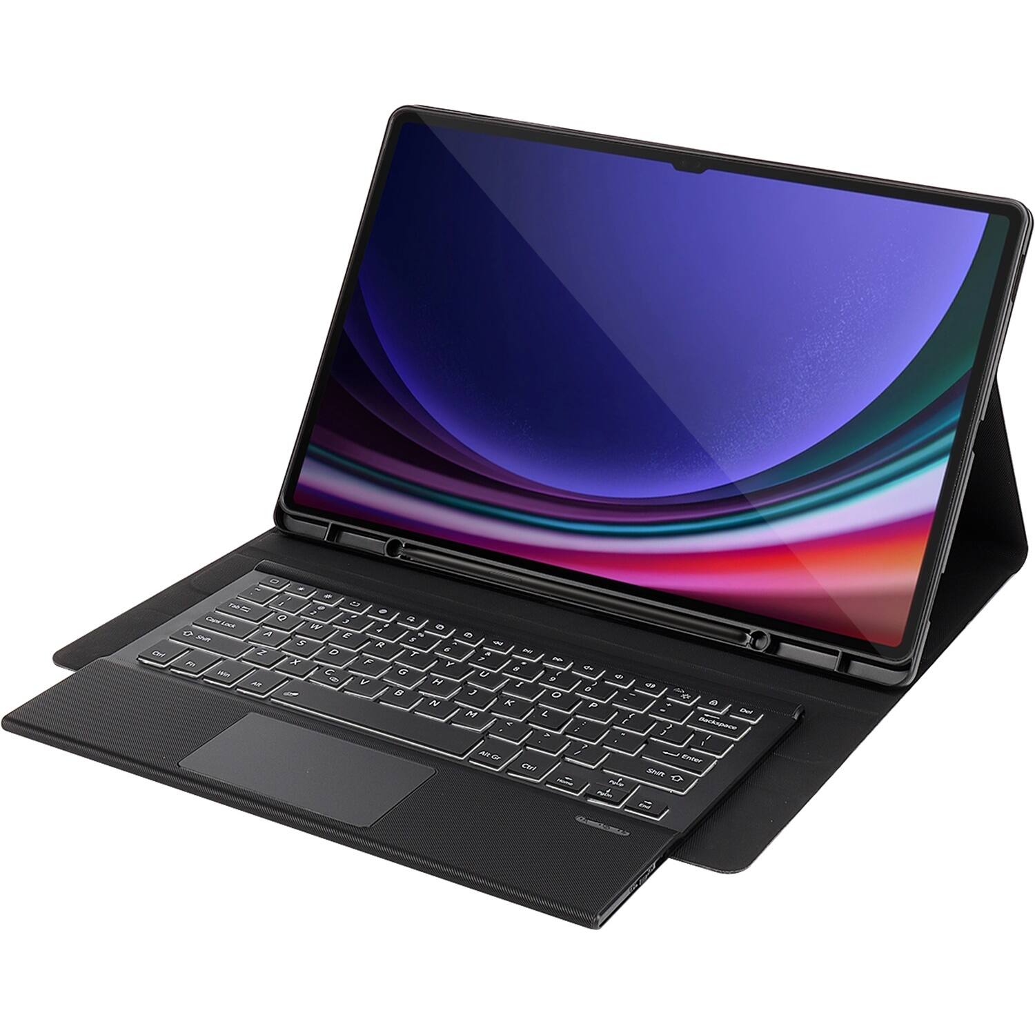 Front. SaharaCase - Keyboard Case with TrackPad for Samsung Galaxy Tab S10 Ultra and Tab S9 Ultra - Black.