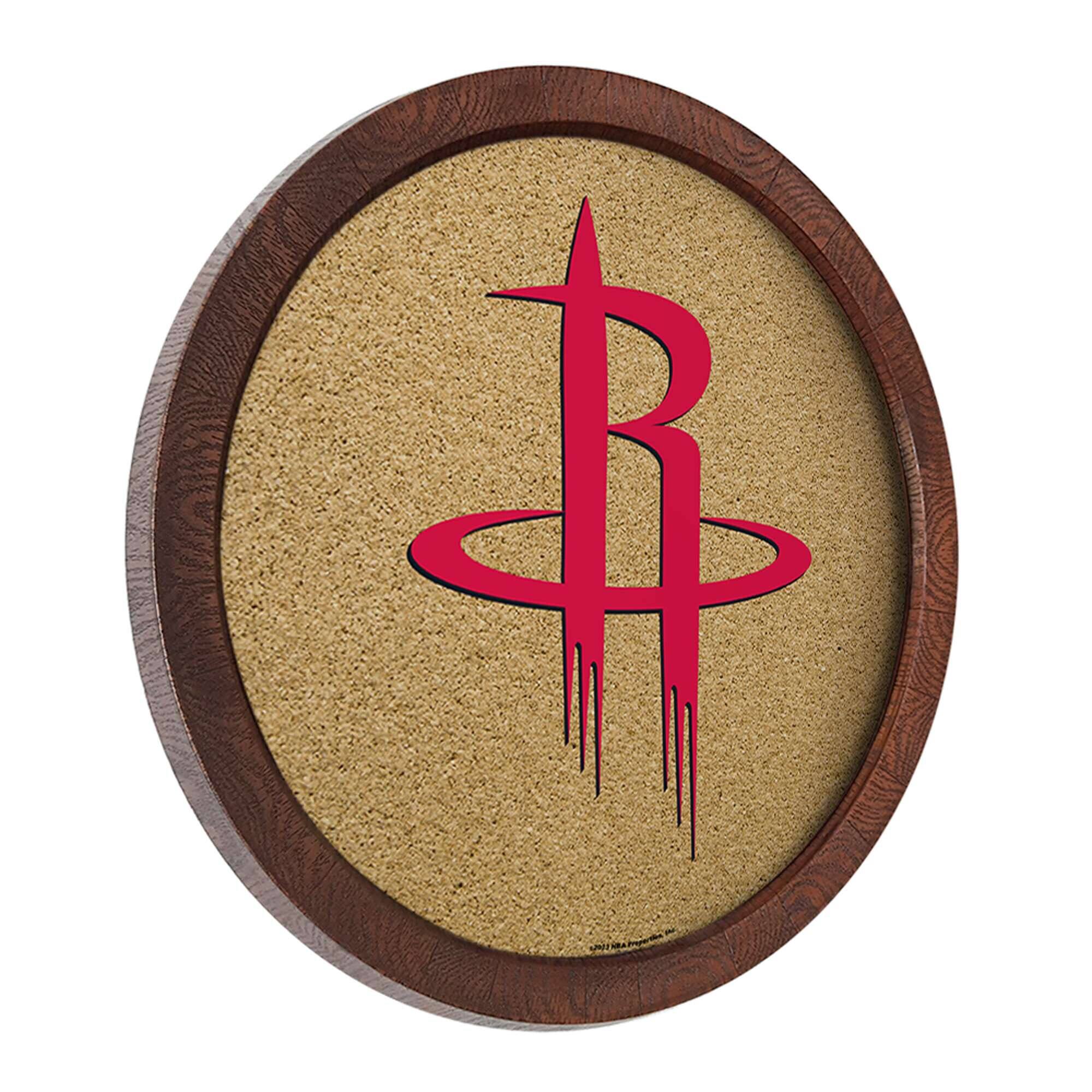 Alt View 1. The Fan-Brand - Houston Rockets 20.25'' Round Faux Barrel Framed Cork Board - Multicolor.