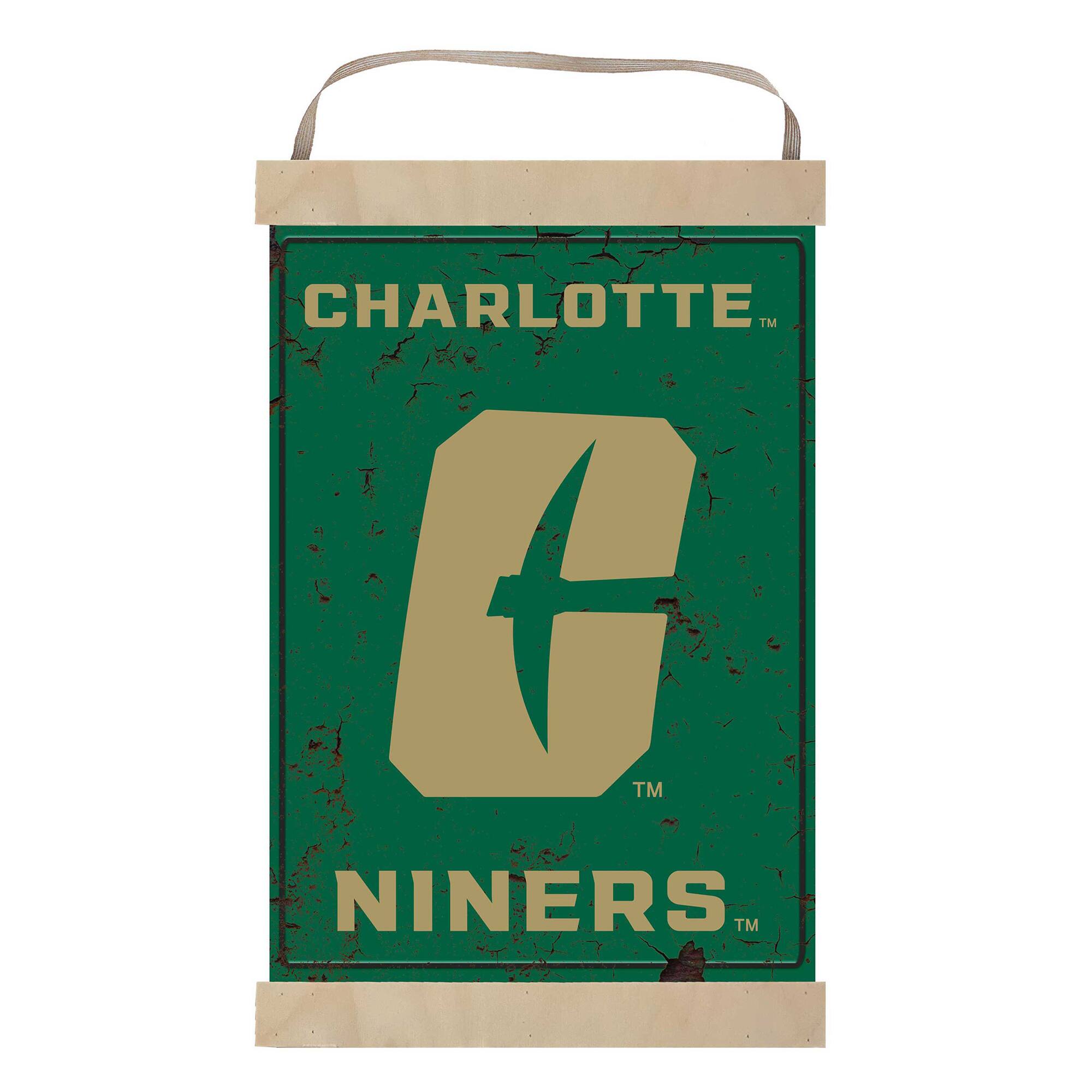 Charlotte 49ers Faux Rust Banner Sign