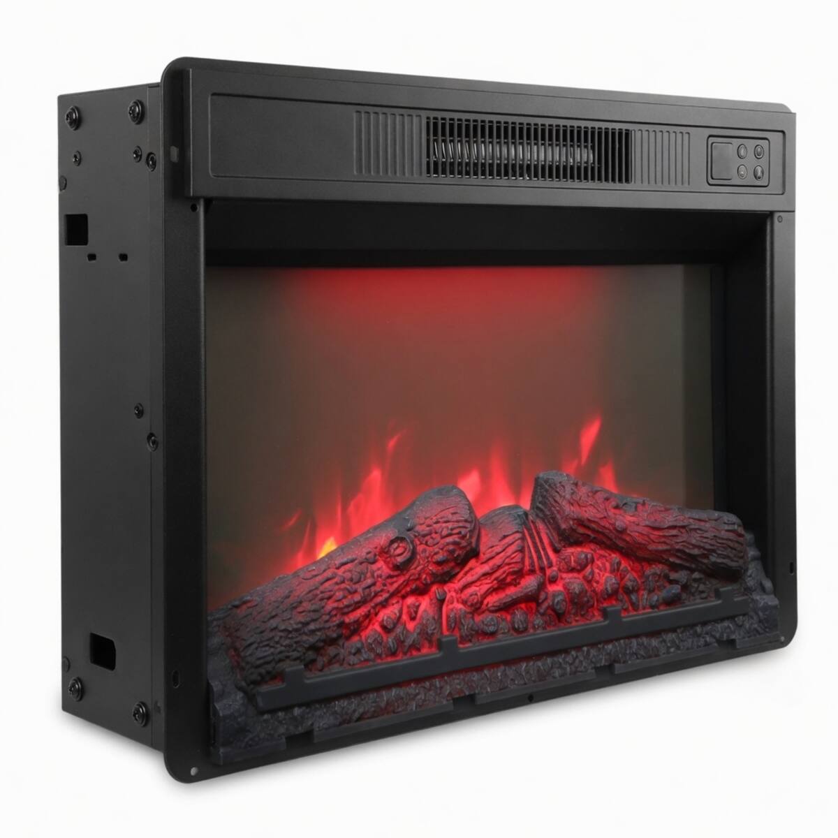 Alt View 8. Loheer - Loheer 23 inch electric fireplace insert, Recessed Wall Mount Fireplace with Multicolor Flames, 1400W Heater - Black.