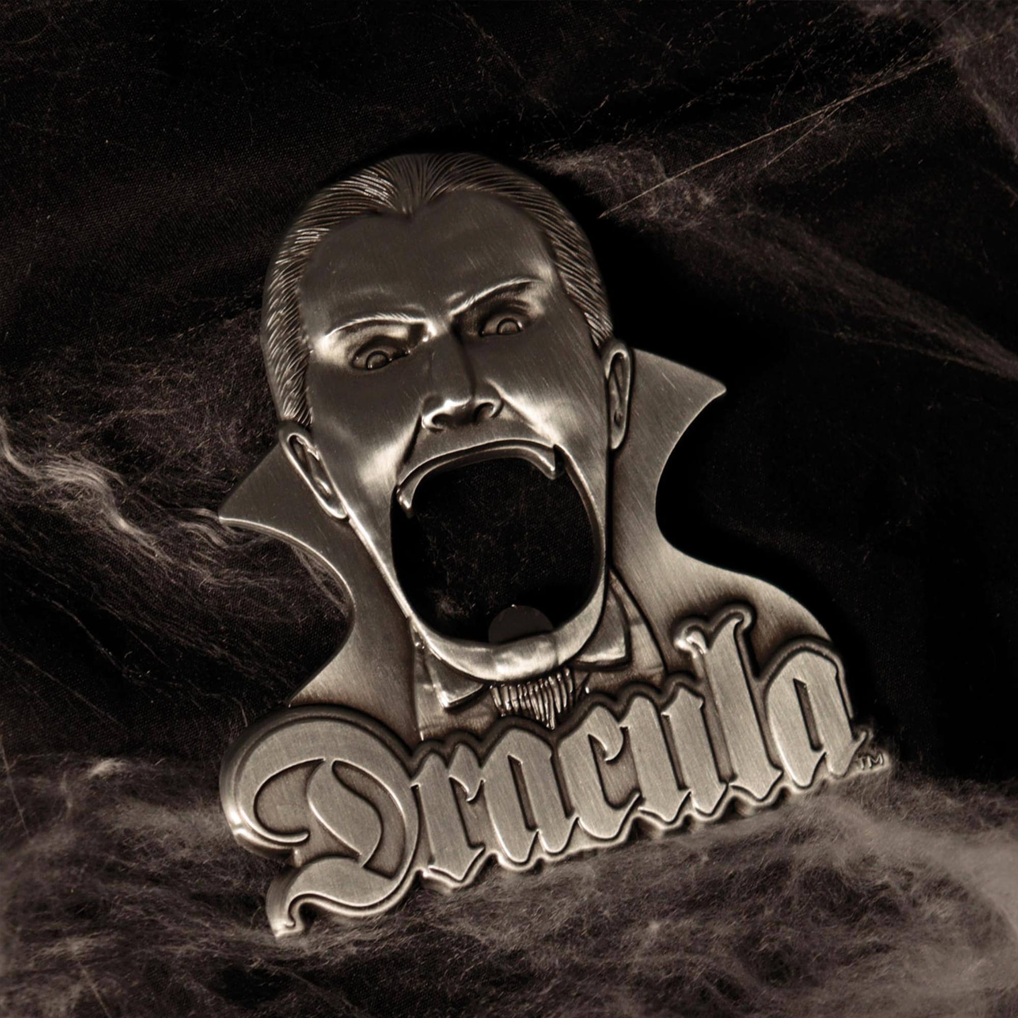 Alt View 3. Fanattik - Universal Monsters Dracula Magnetic Metal Bottle Opener - Silver.