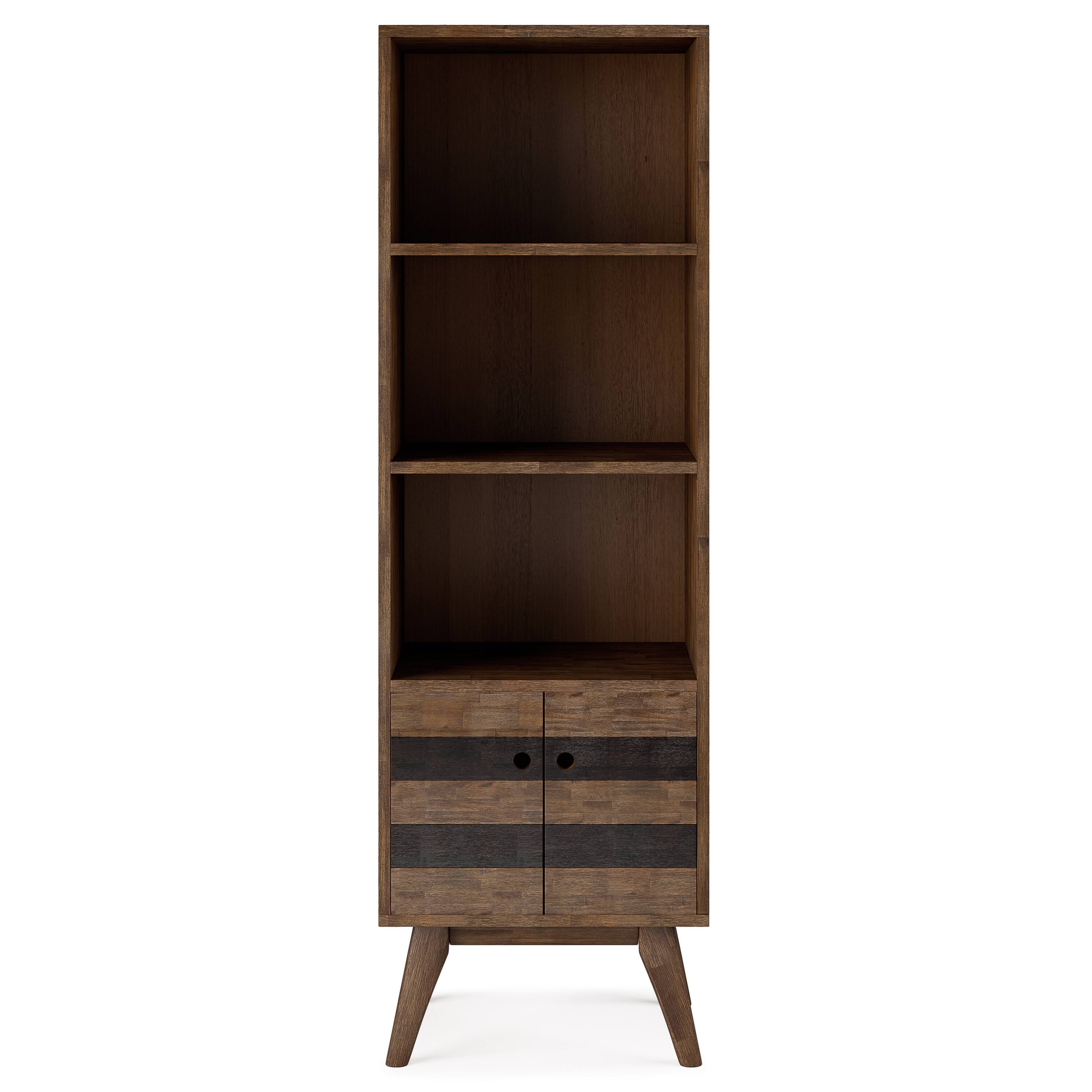 Alt View 11. Simpli Home - Clarkson Bookcase with Storage - Rustic Natural Aged Brown.