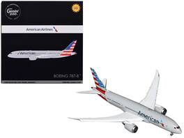 GeminiJets - Boeing 787-8 Commercial Aircraft with Flaps Down American Airlines Gemini 200 Series 1/200 - Gray with Tail Stripes