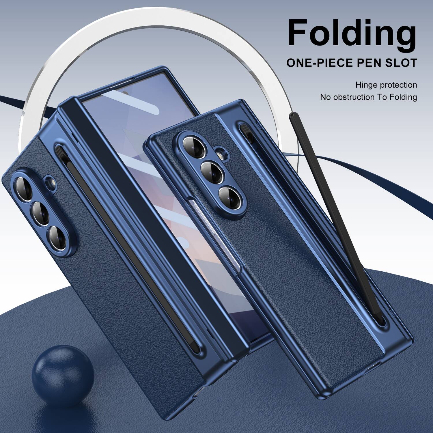 Folding  
ONE-PIECE PEN SLOT  
Hinge protection  
No obstruction to folding