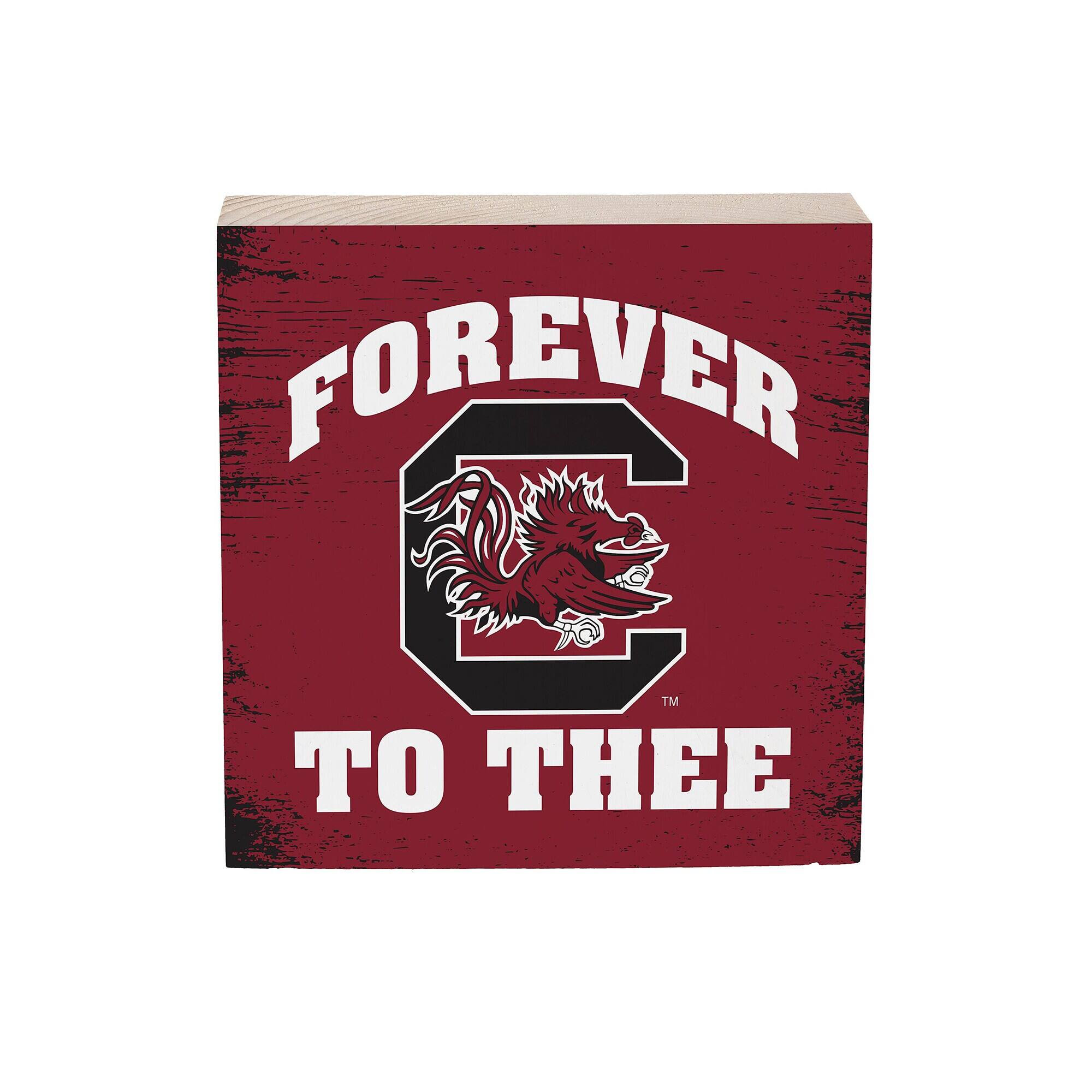 South Carolina Gamecocks 6" Square Fan Chant Wood Block Shelf Sign