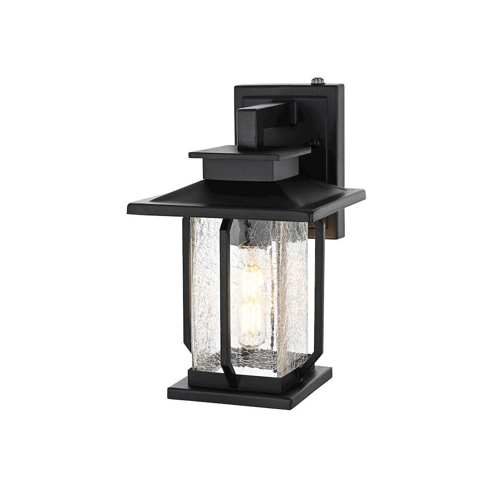 Angle. Elegant Lighting - Salem 7 inch Outdoor Pendant in Black - Black.