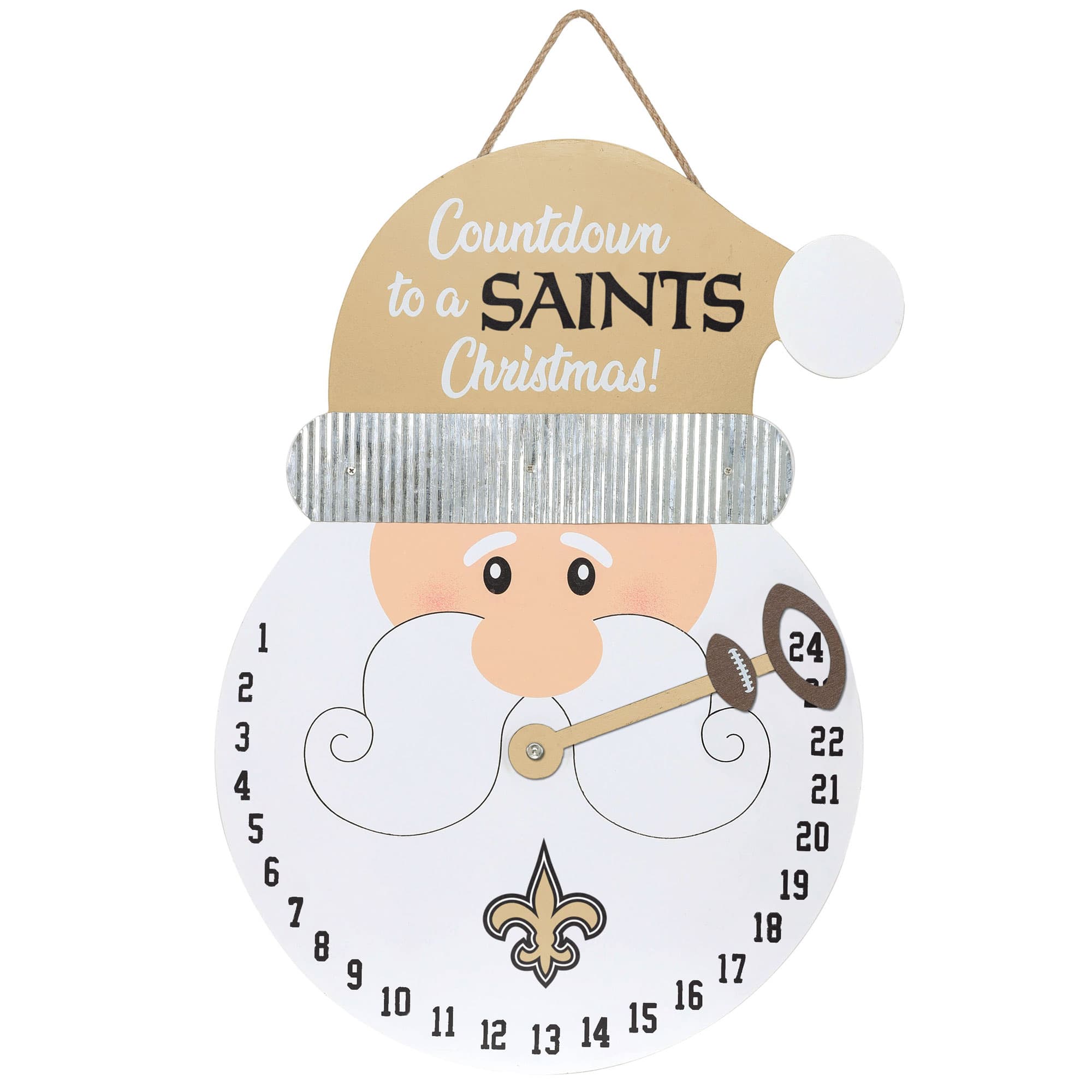 FOCO - New Orleans Saints Countdown Santa Sign - Black