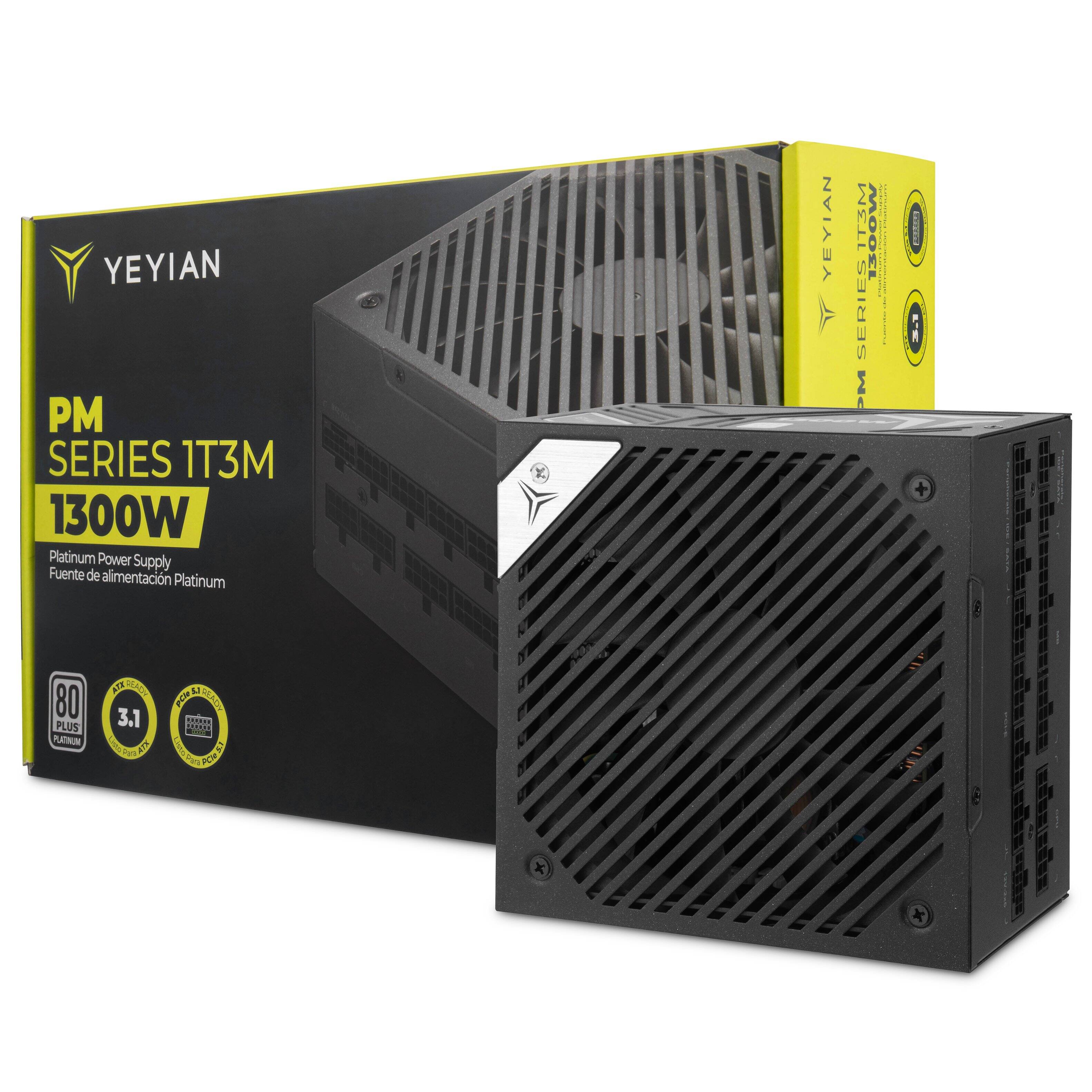 YEYIAN - PSU 1300W 80 Plus Platinum, ATX 3.1, Modular. Model: YFT-1T33M-P1 - Black