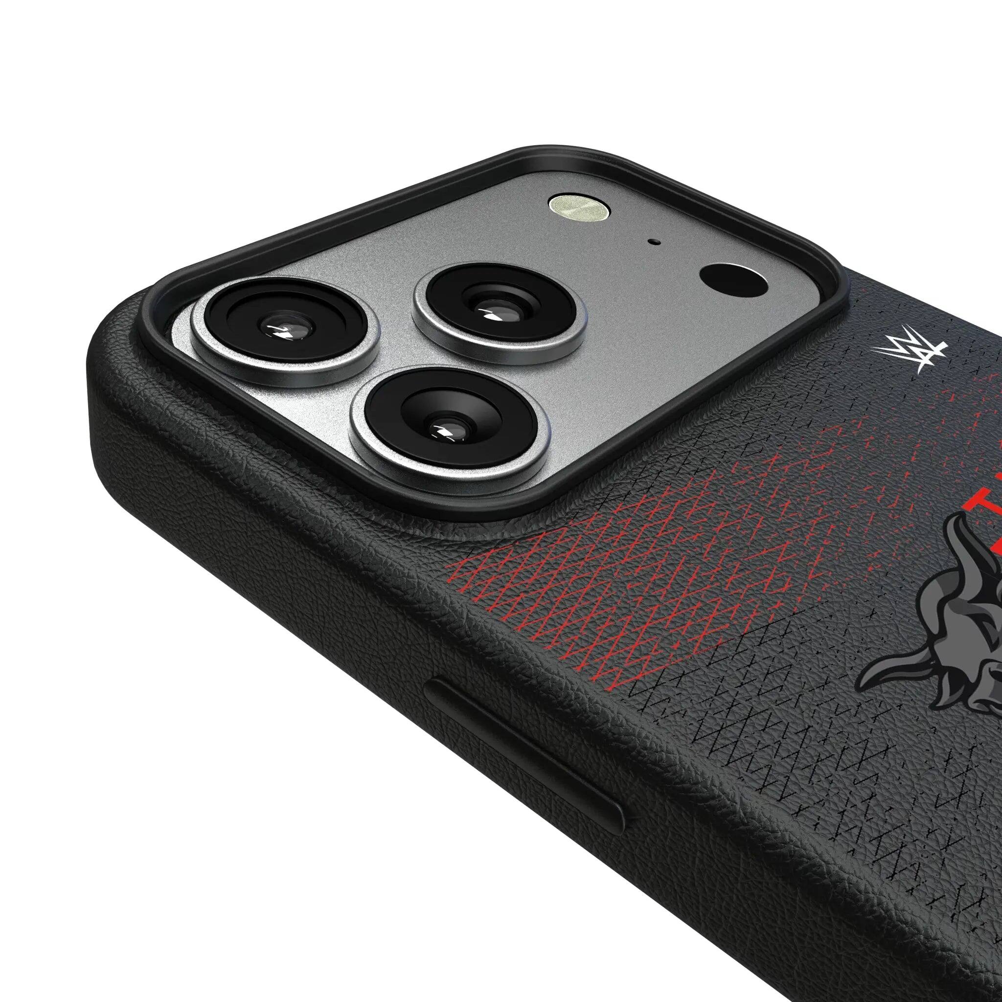 Left. Keyscaper - WWE Steel MagSafe Compatible Phone Case - Apple iPhone 17 Pro - The Rock.