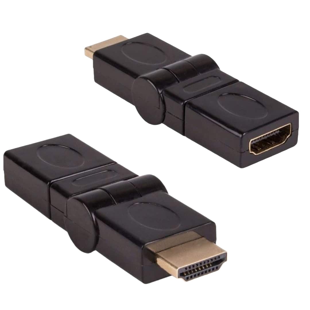 Sanoxy - Adapter Compatible for HDMI Male to Female Port Saver - Swiveling Type - Black