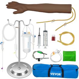 VEVOR - Phlebotomy Practice Kit, Dark Skin IV Practice Kit Venipuncture Learning Phlebotomy Practice Arm Kit - Multicolor
