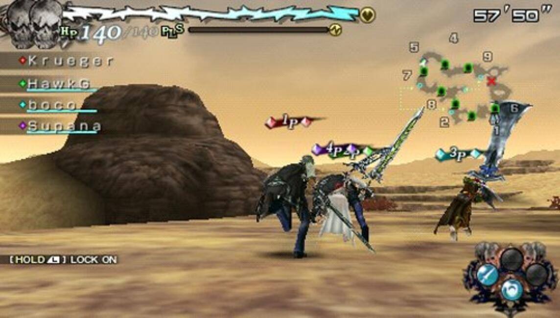 HP 140/140 PLS  
Krueger  
HawkG  
boco  
Supana  

57'50"  

[HOLD L] LOCK ON