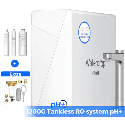 WD-F2 - WOHEIA - WD-X12-F3 - | C - NSF/ANSI 42 & 58 & 372 + Extra Waterdrop 1200G maternng rabbrdio pH+ + 1200G Tankless RO system pH+