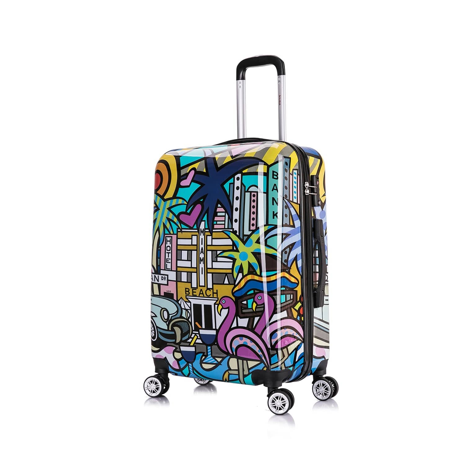 InUSA - Prints Lightweight Hardside Spinner Luggage 24" - MIAMI