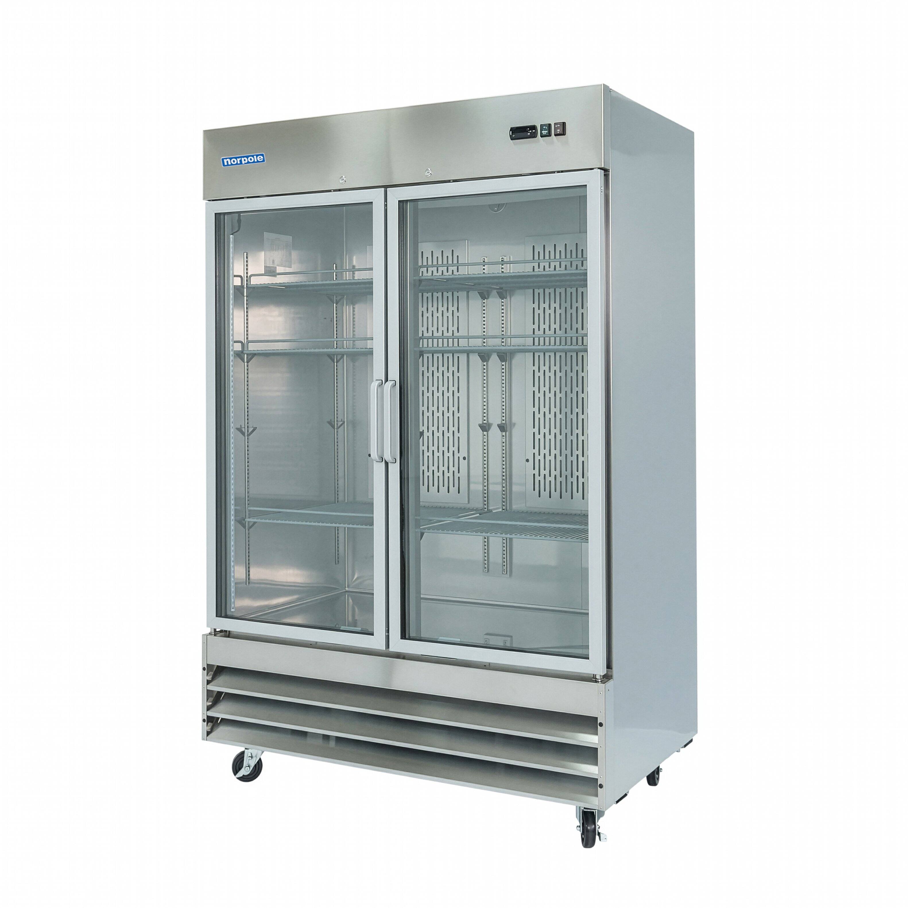 Alt View 2. Magic Chef - Commercial 54 in. 48 cu. ft. 2-Glass Door Reach-In Refrigerator in Stainless - Stainless Steel.