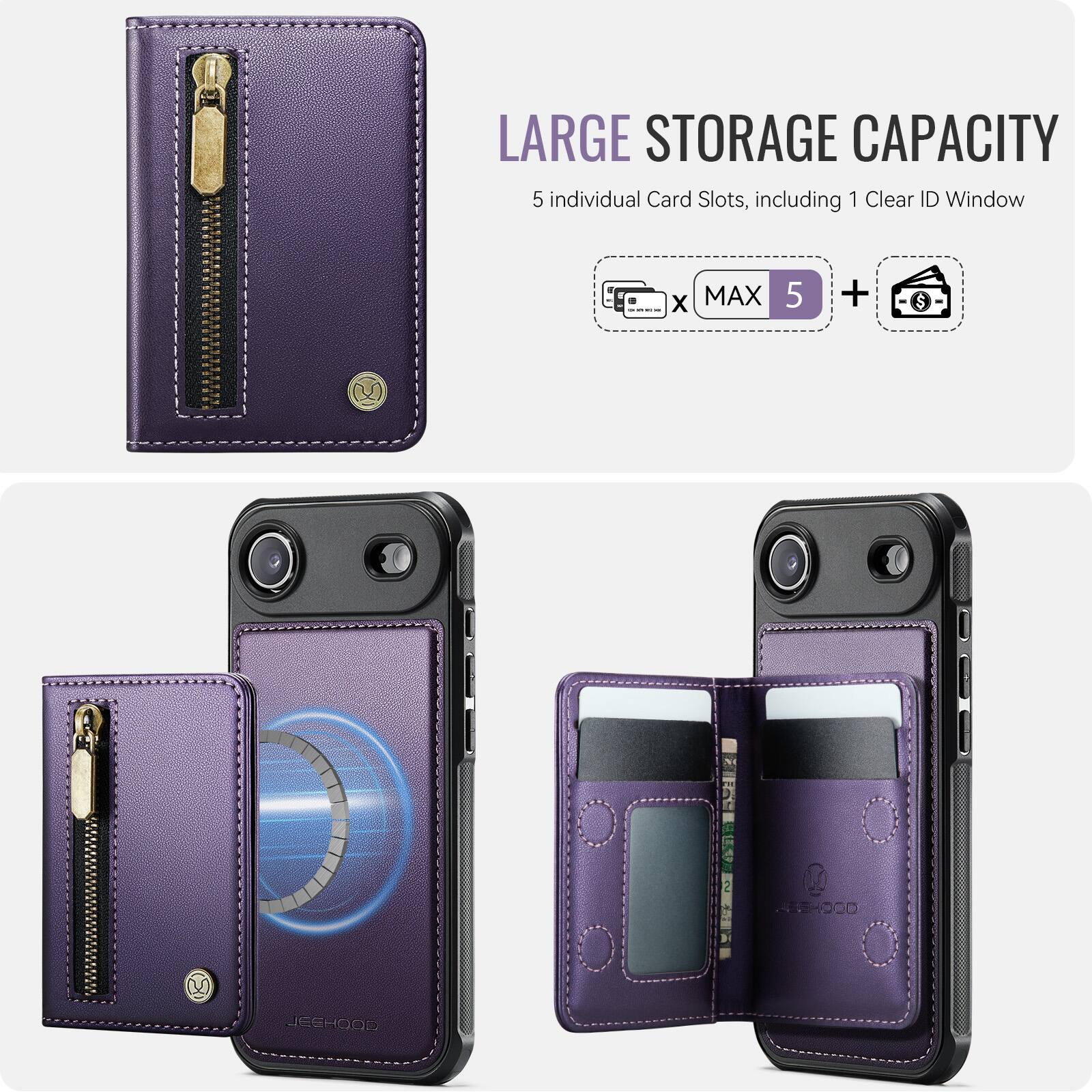 LARGE STORAGE CAPACITY  
5 individual Card Slots, including 1 Clear ID Window  
MAX 5 + 1