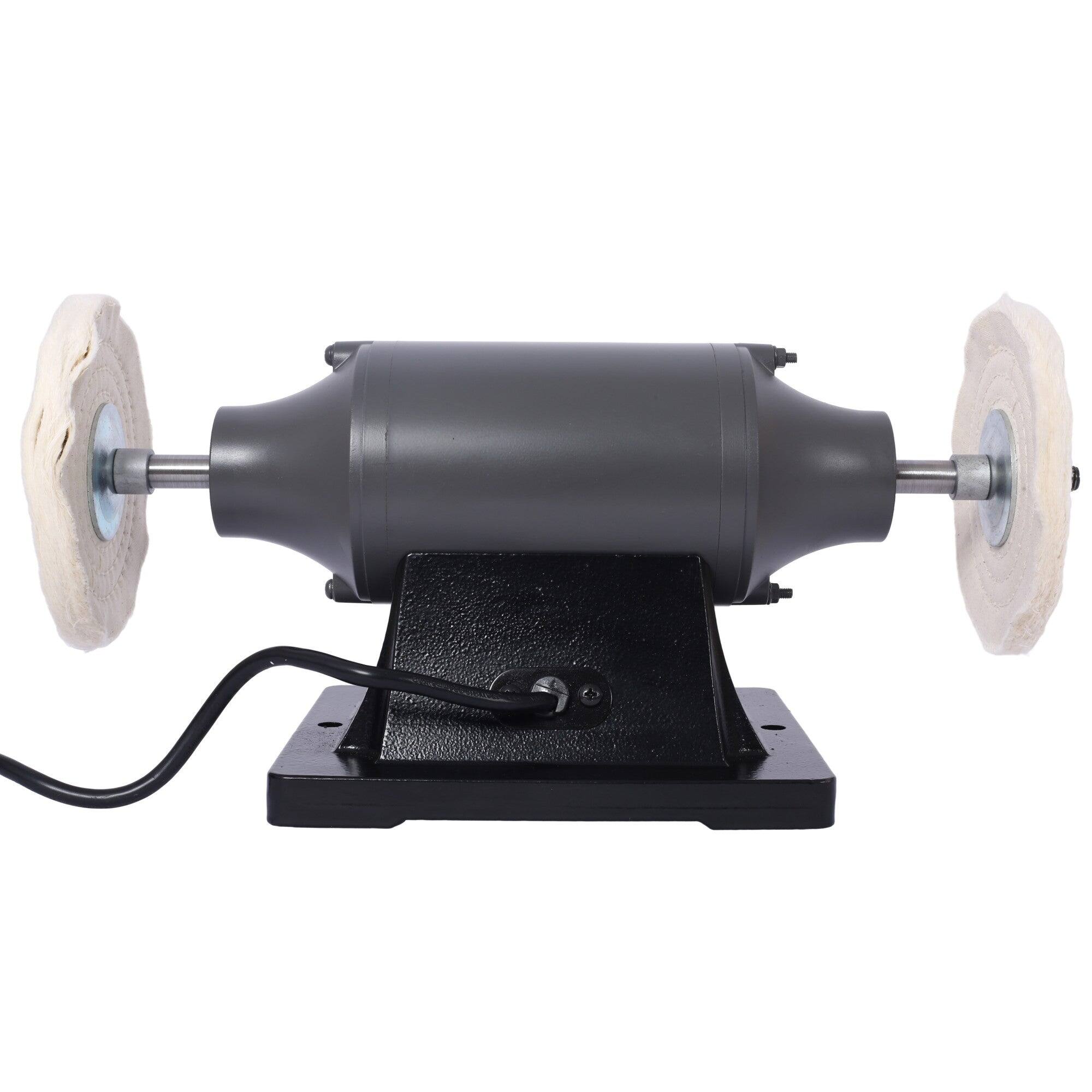 Alt View 1. Boyel Living - 110V 6-Inch Electric Polisher Bench Buffer Grinder with 4PCs 80Ply Thick Buffing Wheels for Metal Jewelry Wood - Gray.