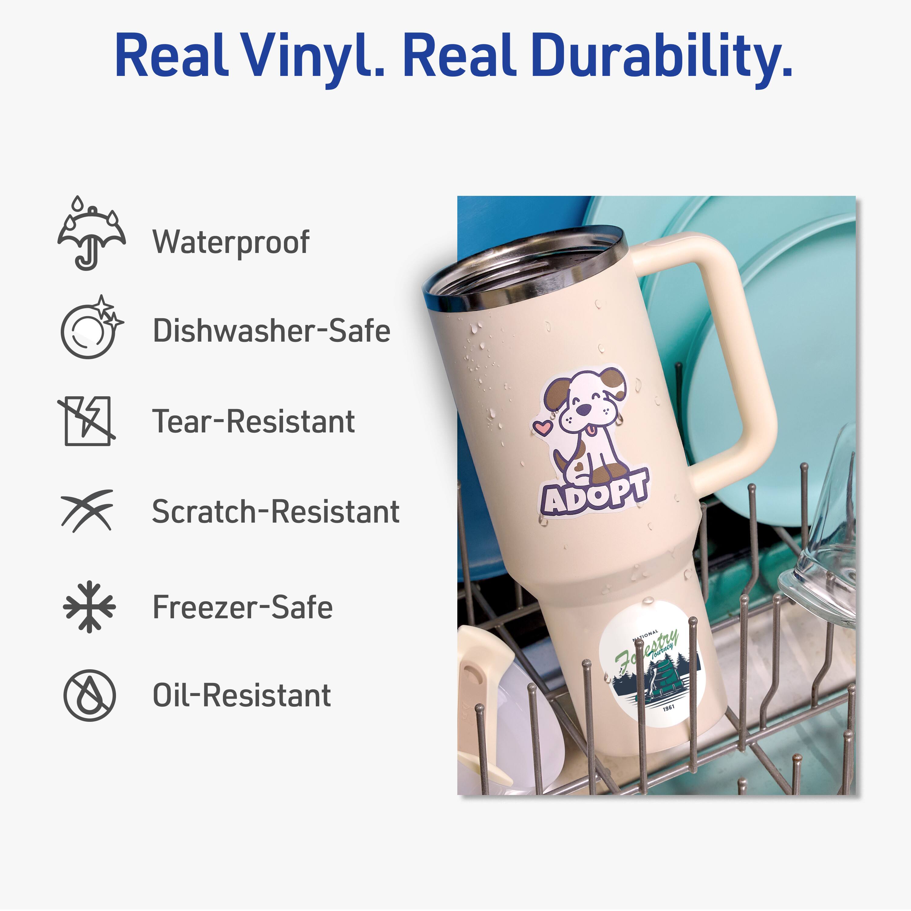Real Vinyl. Real Durability.

- Waterproof
- Dishwasher-Safe
- Tear-Resistant
- Scratch-Resistant
- Freezer-Safe
- Oil-Resistant