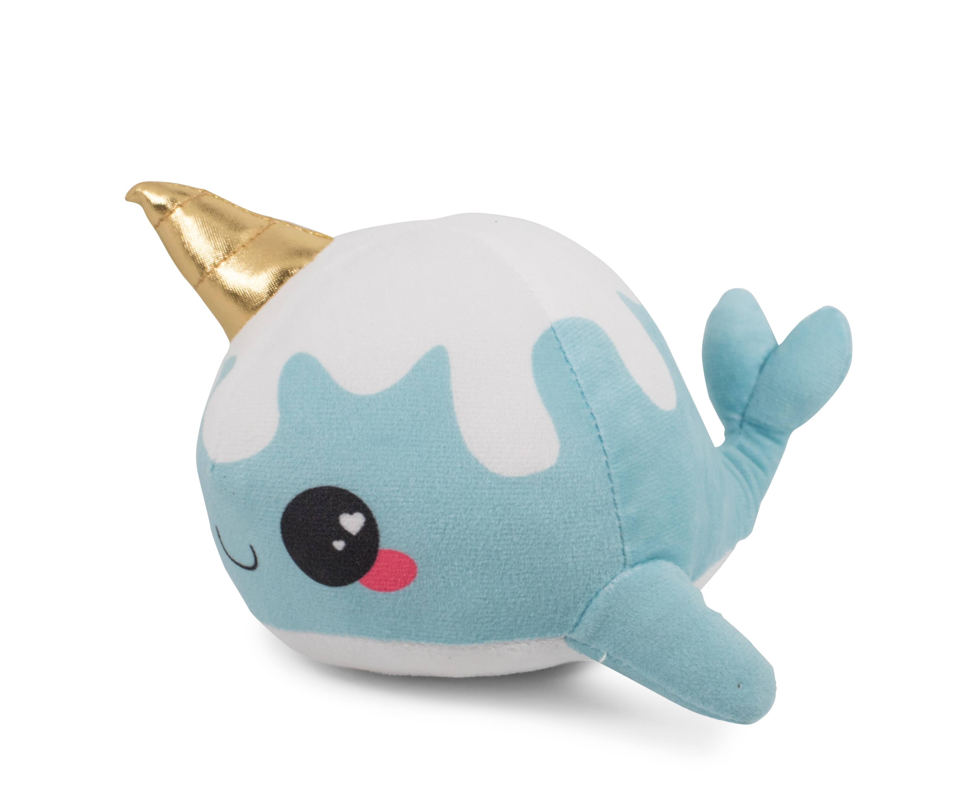 Alt View 1. Seven20 - Glitter Galaxy 6-Inch Cute Ice Cream Cone Horn Blue Narwhal Collectible Plush - Blue.