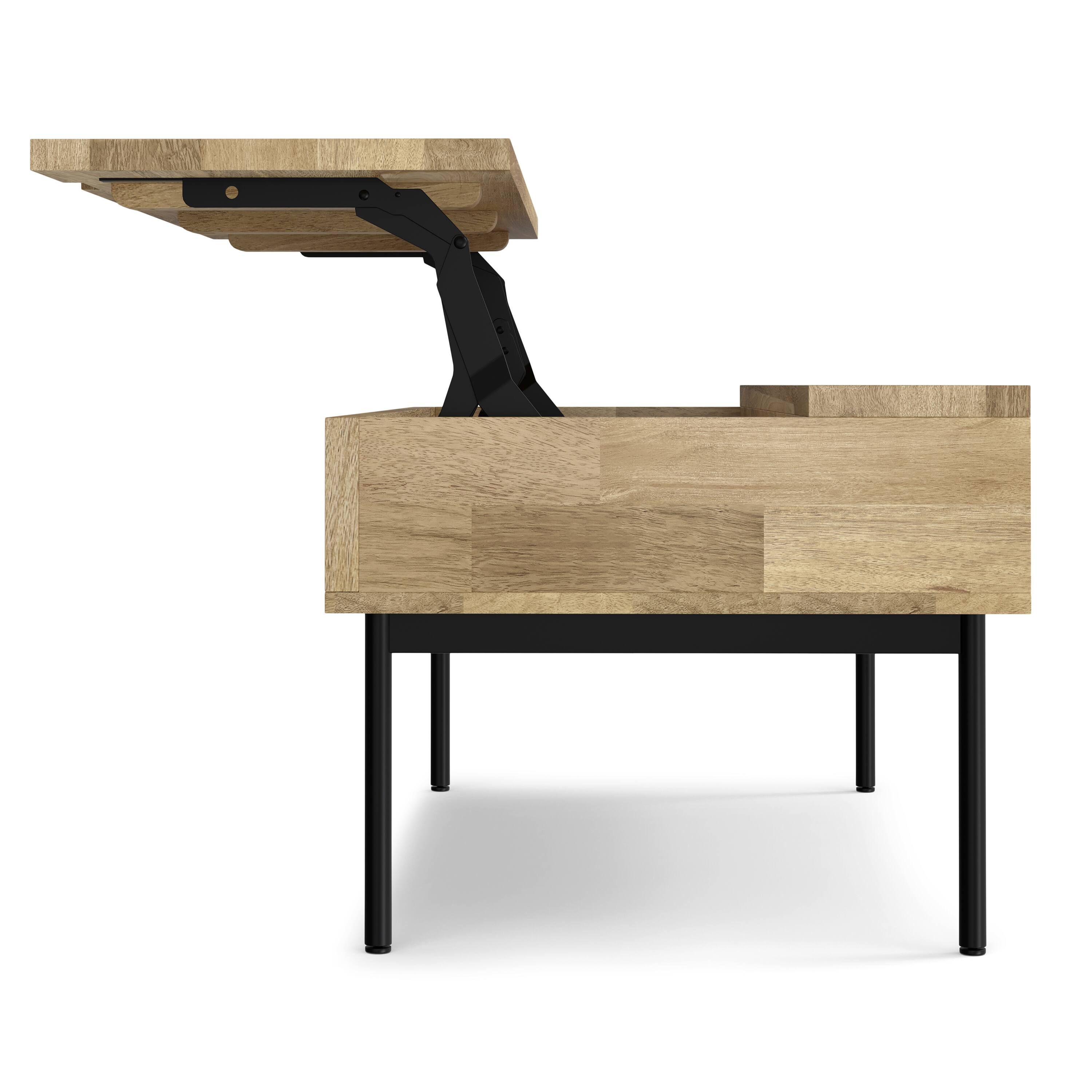 Alt View 5. Simpli Home - Reeves SOLID MANGO WOOD 46 inch Wide Rectangle  Lift Top Coffee Table in Natural - Natural.