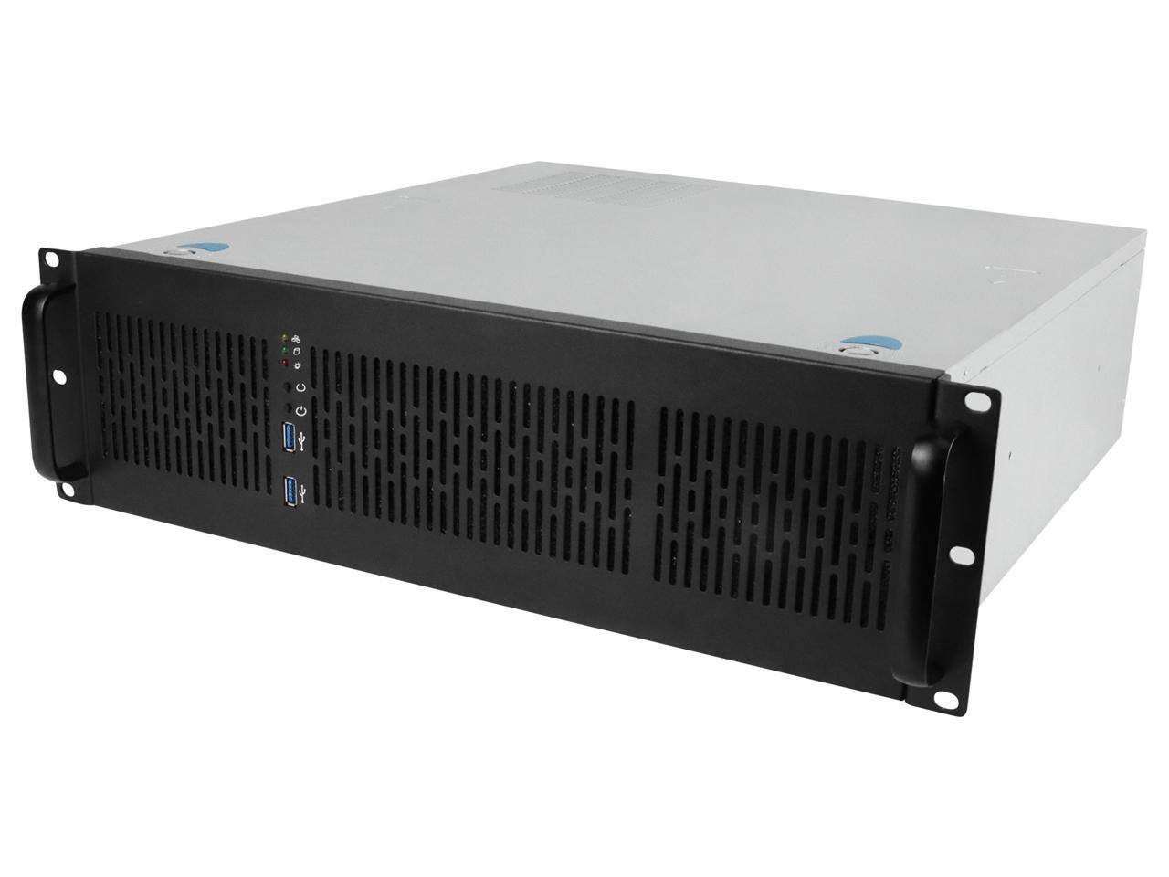 Front. Rosewill - Rosewill 3U Rackmount Case | 6x3.5" Bays | E-ATX | 2x80mm Fans | 2xUSB 3.0 | Silver/Black - RSV-Z3200U - Silver/Black.