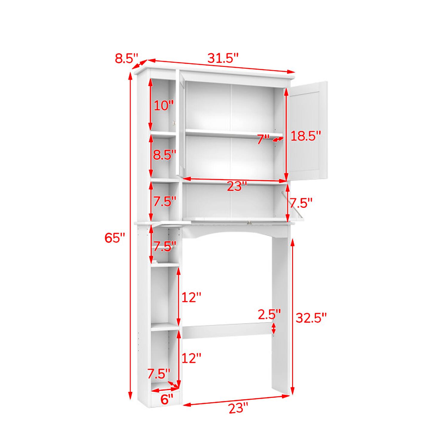 8.5" 31.5" 10" 8.5" 7" 18.5" 7.5" 23" 7.5" 65" 7.5" 12" 2.5" 32.5" 12" 7.5" 6" 23"