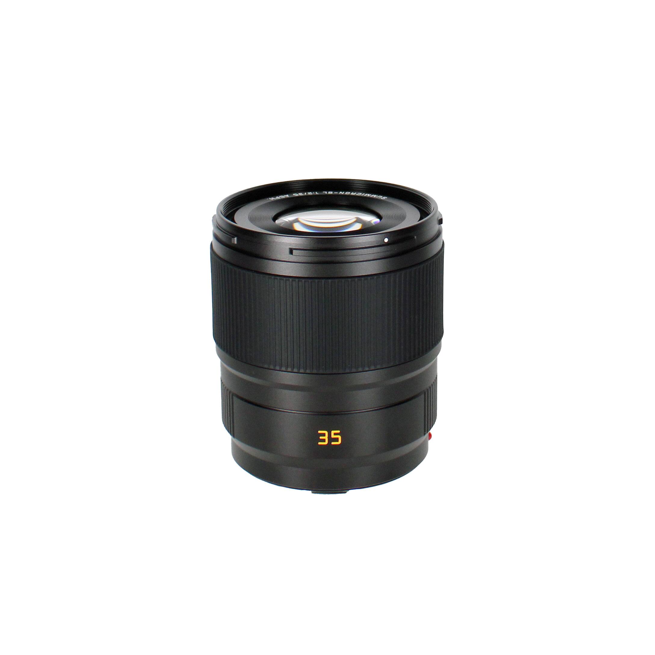 Front. Leica - Leica Summicron-SL 35mm f/2 ASPH Lens for Leica L - Black.