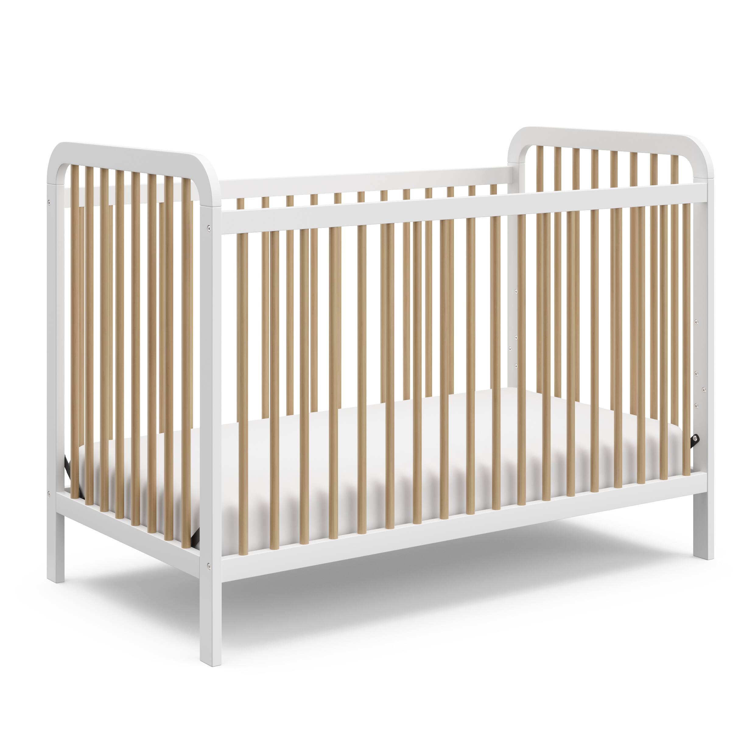 Storkcraft - Pasadena 3-in-1 Convertible Crib - White/Driftwood - Front_Zoom