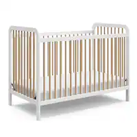 Storkcraft - Pasadena 3-in-1 Convertible Crib - White/Driftwood - Front_Zoom
