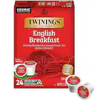 KEURIG CENUINE K-CUP PODS
TWININGS
EST. 1706 LONDON
English Breakfast
Expertly Blended for a Smooth Classic Tea
Ready in Seconds!
Strength
TWININGS English Breakfast
RECYCLABLE
24 K-CUP PODS
PURE
TWININGS English Breakfast
NET WT. 2.54 OZ (72g)
300 Expertise
TWININGS English Breakfast