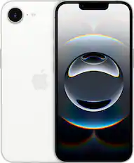 Front. Apple - iPhone 16e 128GB - Apple Intelligence (Unlocked) - White.