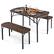 Alt View 17. Costway - 3 PCS 48" Dining Table Set for 4Rectangular Table & 2 Benches with Metal Frame - Brown and Black.
