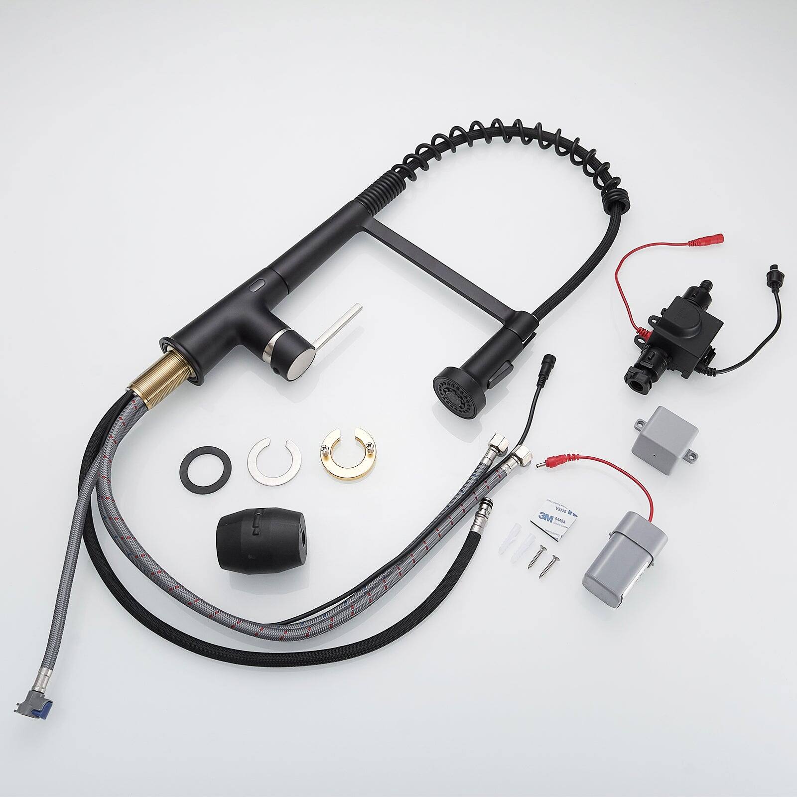 Alt View 2. Boyel Living - Matte Black 2 Spray Patterns 1.8 GPM Single Handle Touchless Pull Down Sprayer Kitchen Faucet - Matte Black.