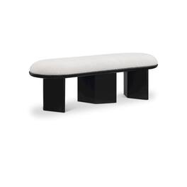 Meridian Furniture - Wilshire Cream Boucle Fabric Bench - Beige